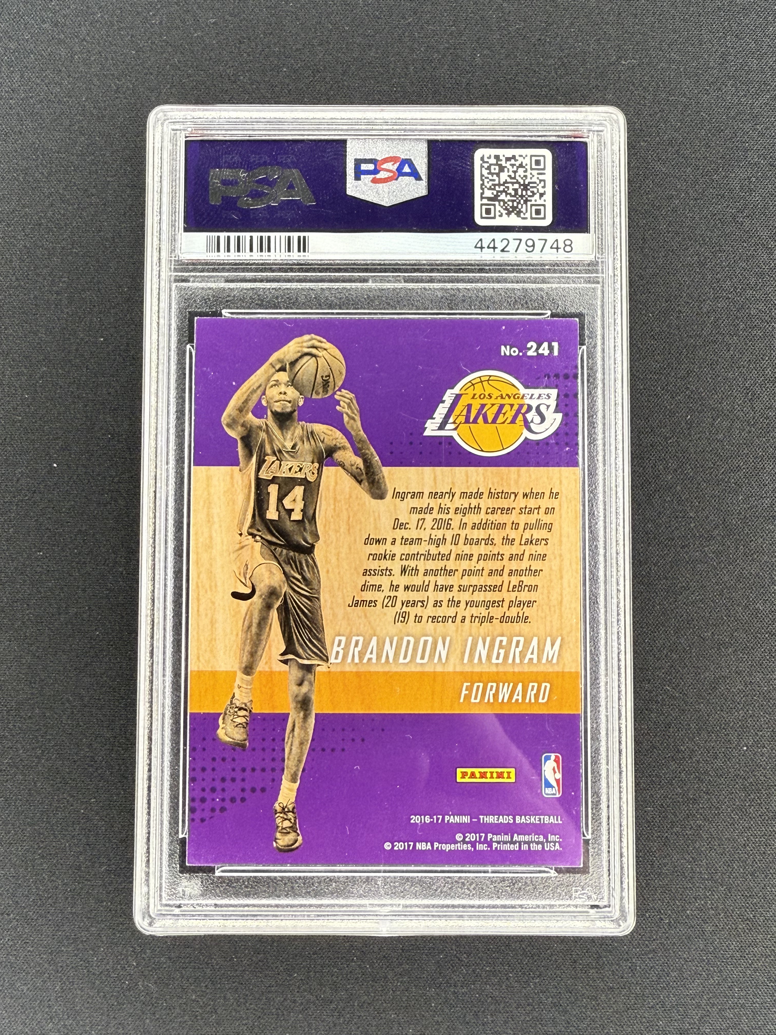 2016 Brandon Ingram RC Threads PSA 9