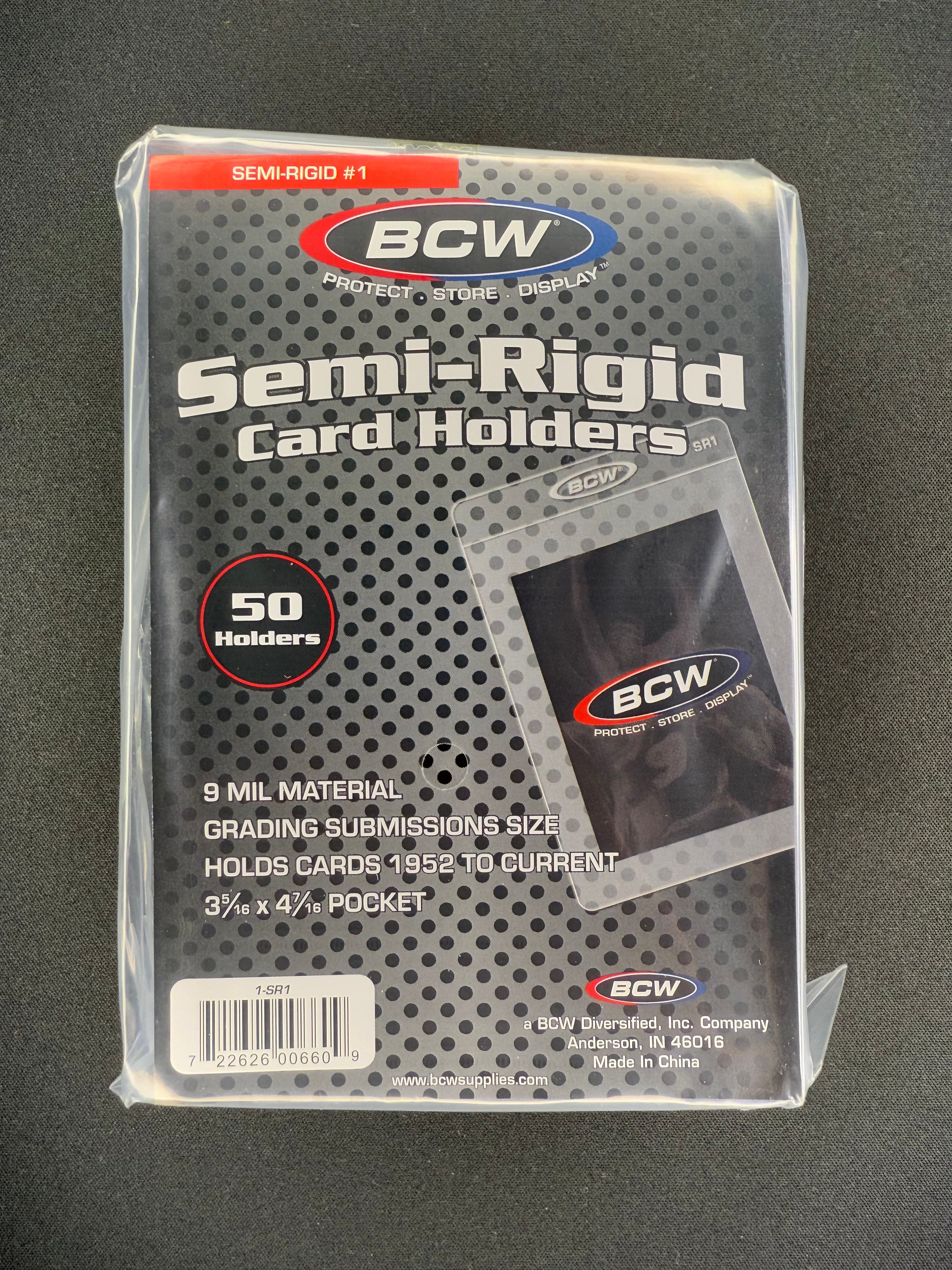 BCW Semi Rigid Card Holder Qty 50