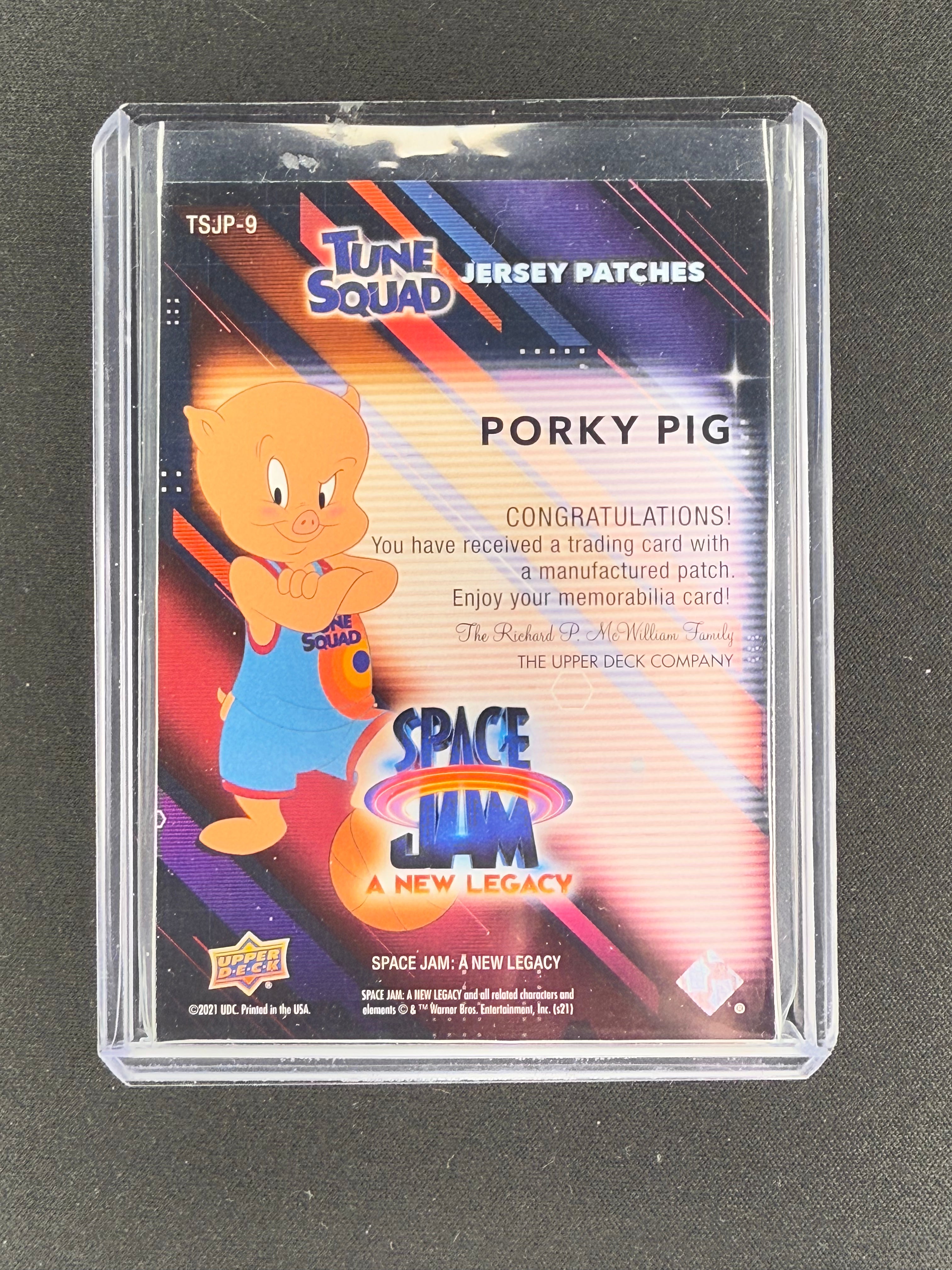 Looney Tunes Space Jam Porky Pig Patch Card