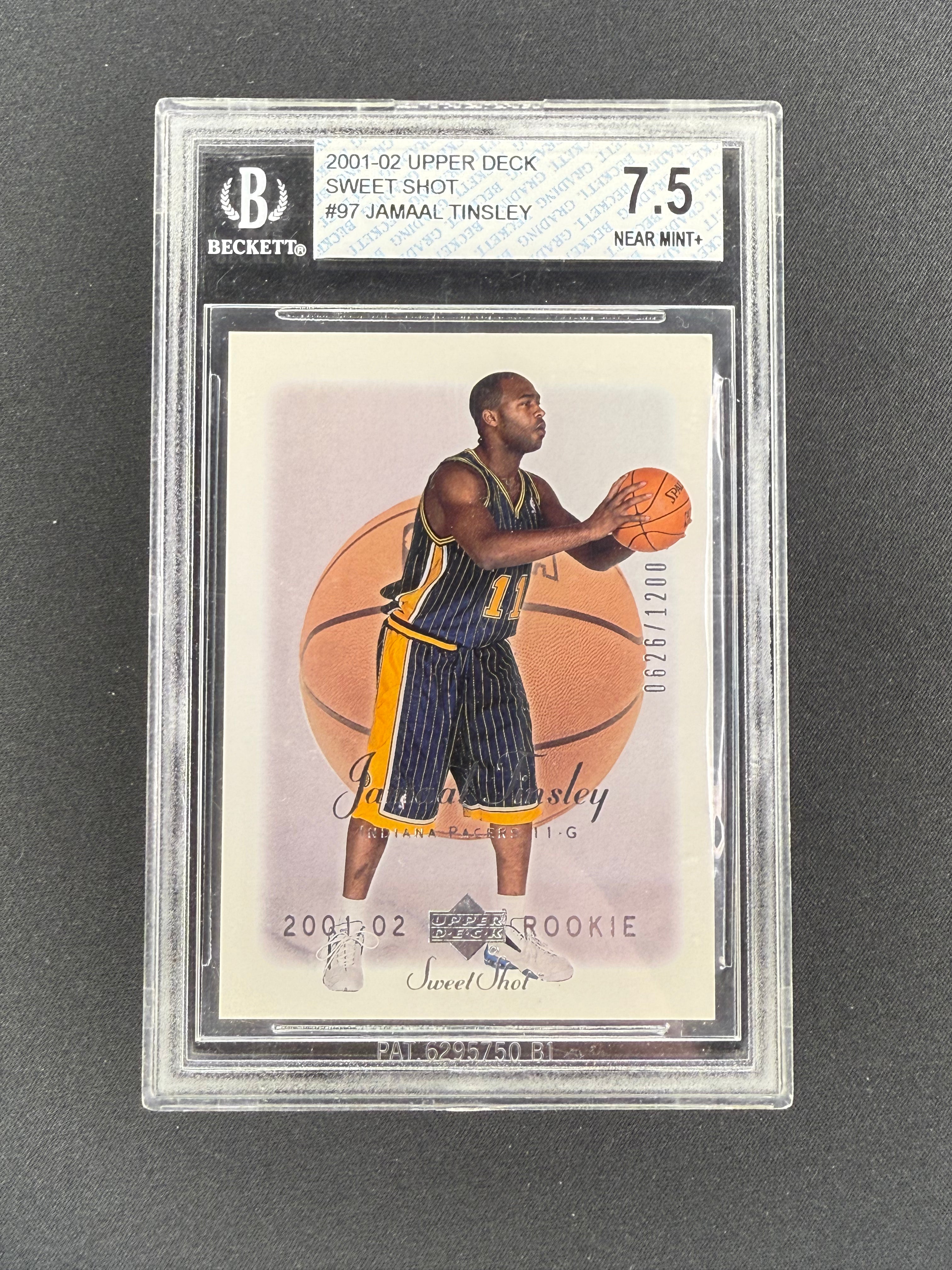 Jamaal Tinsley 2001-02 Upper Deck Sweet Shots numbered 0626/1200 BGS 7.5