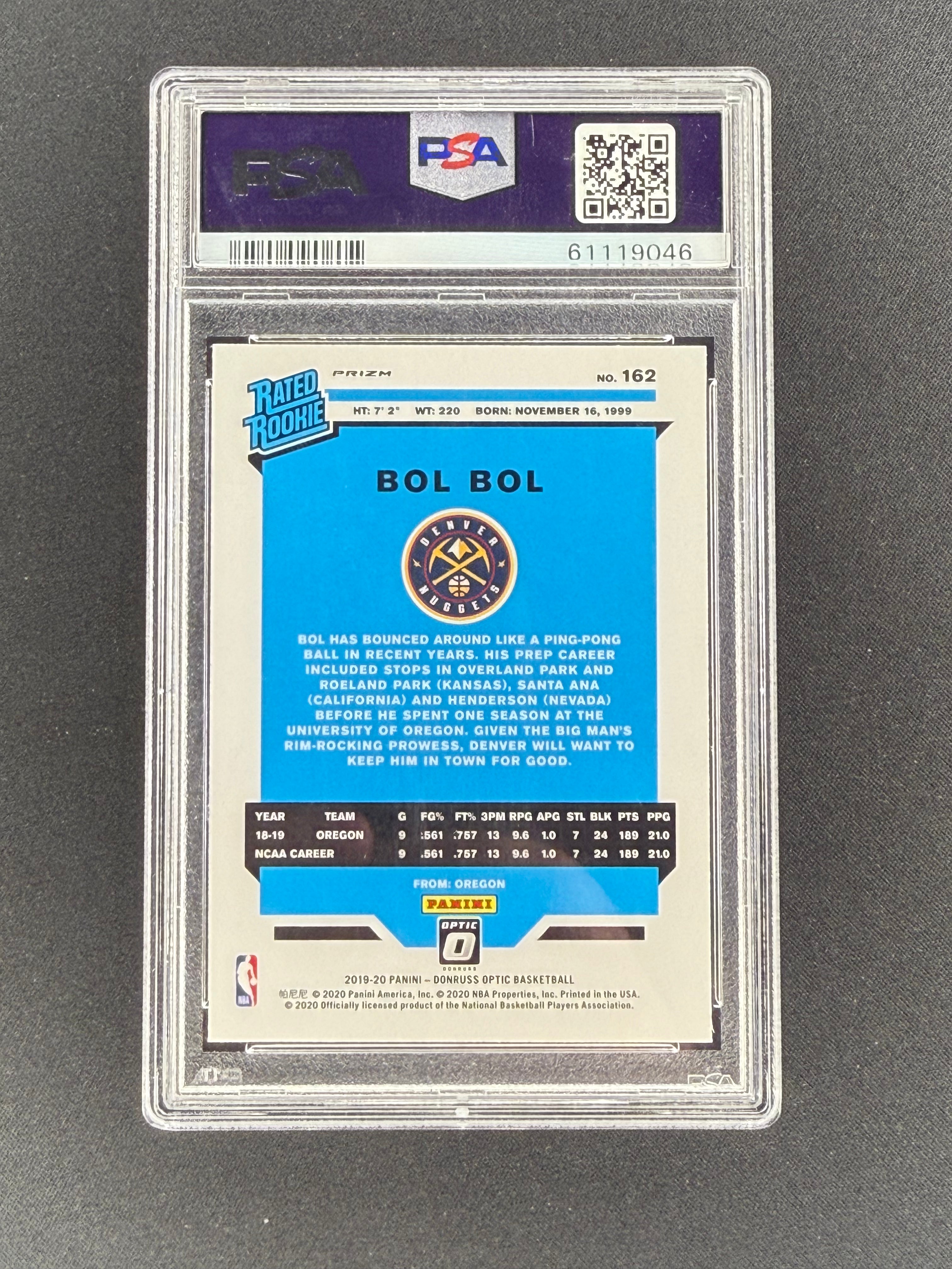 Bol Bol 2019 Donruss Optic Hyper Pink PSA 9
