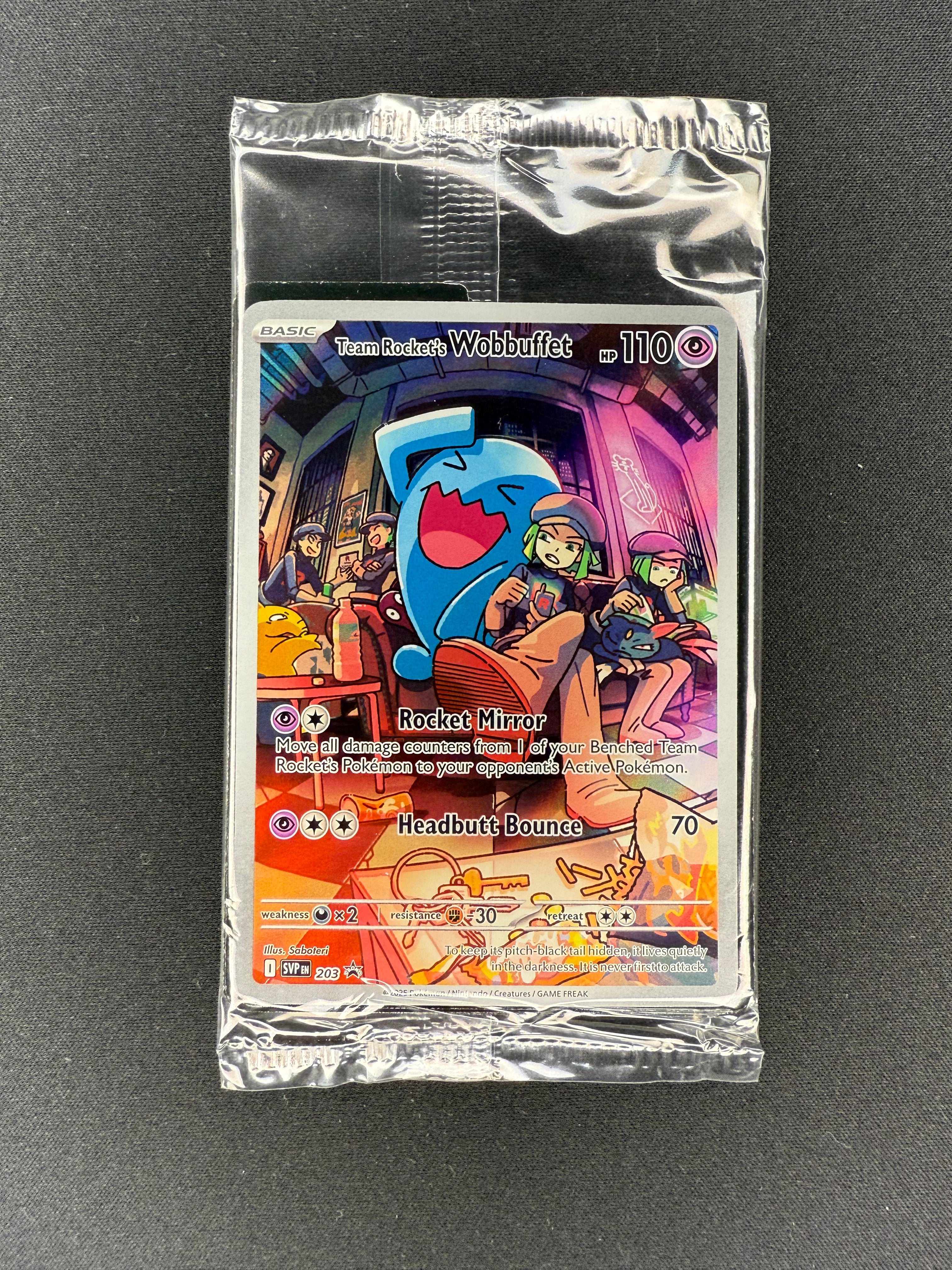 Team Rocket's Wobbuffet Sealed SVP 203 Destined Rivals ETB Promo