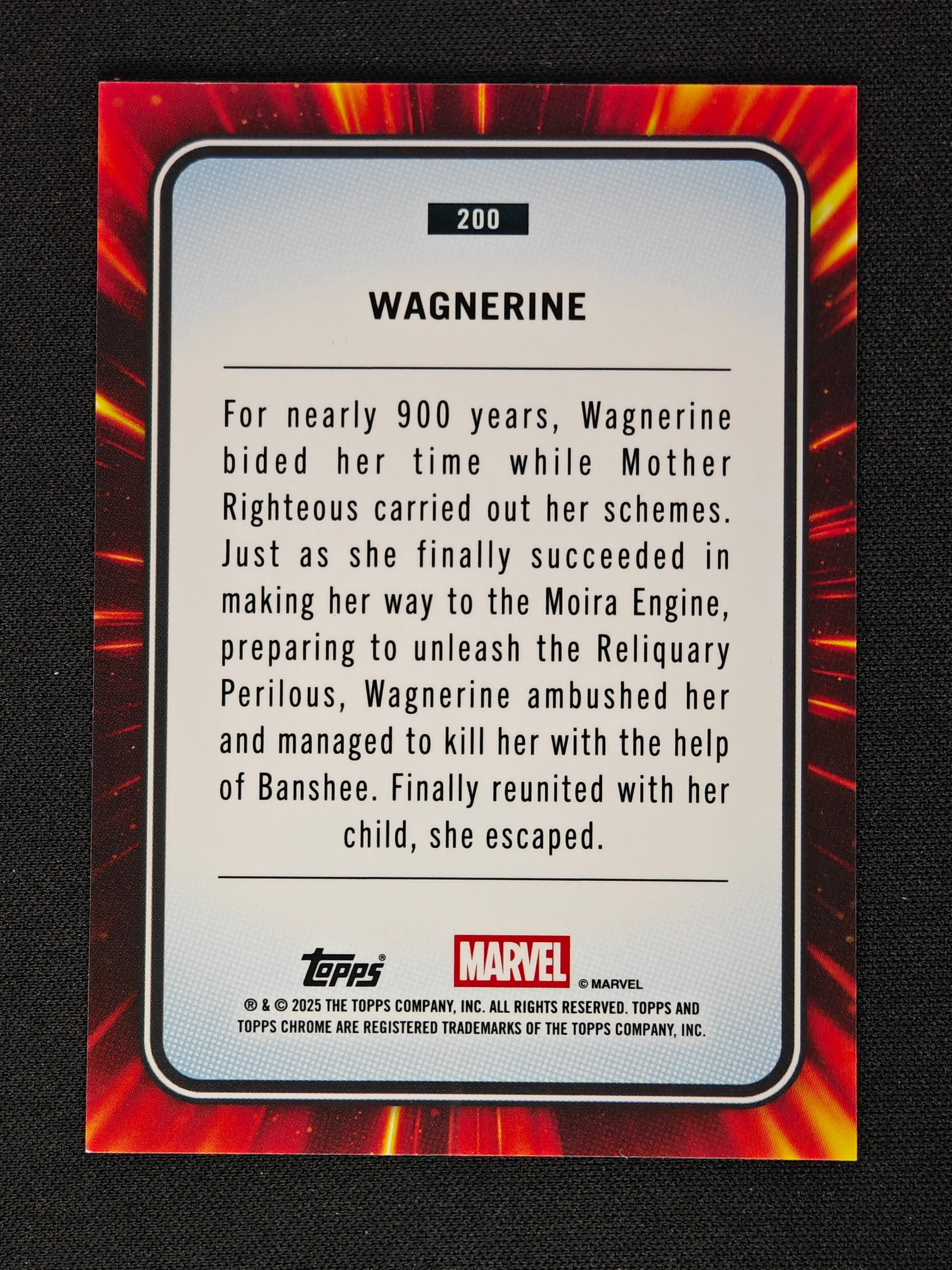 2025 Topps Chrome Marvel Wagnerine Gold Lava (non numbered)