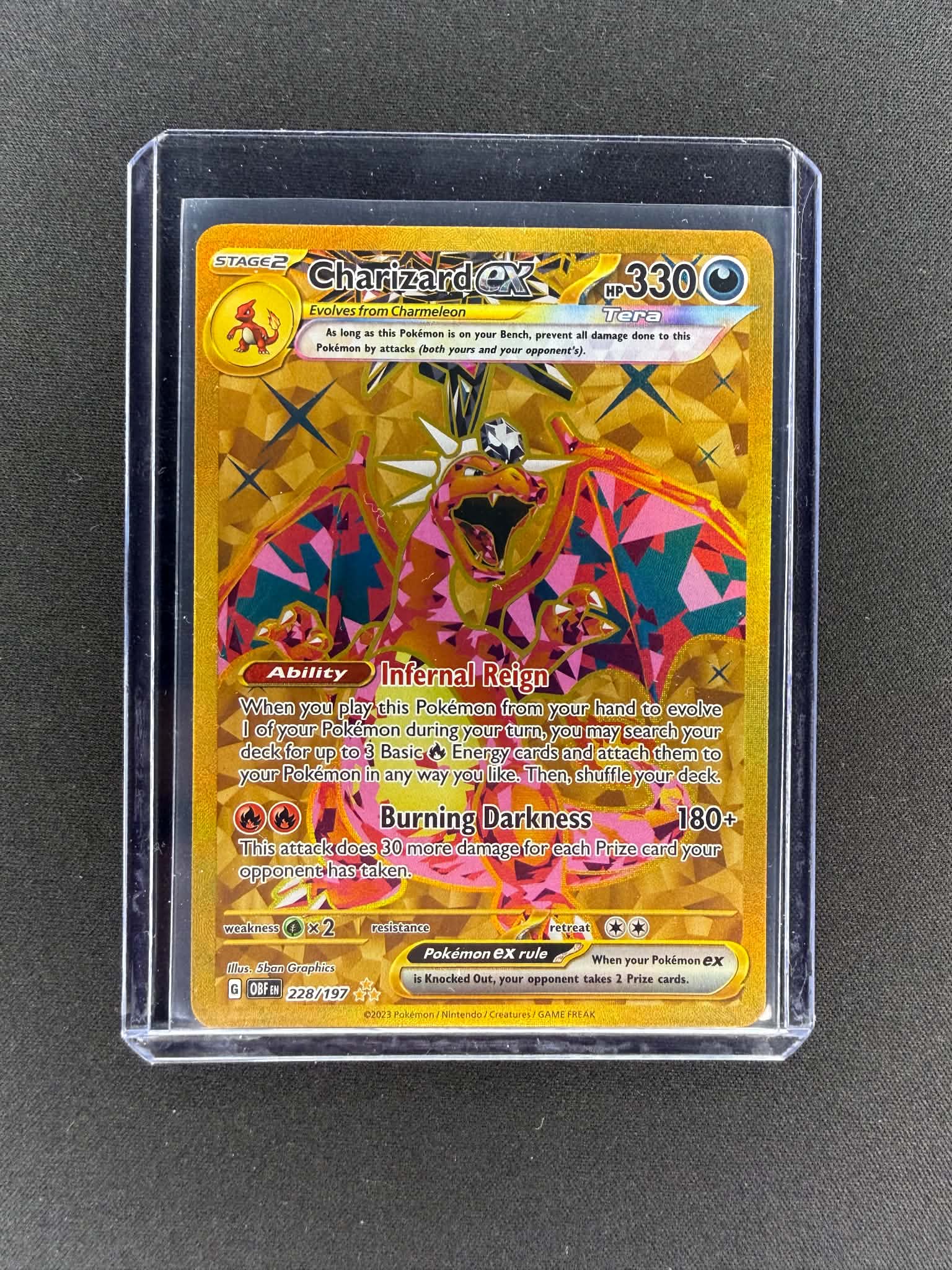Obsidian Flames Charizard EX 228/197 Gold Hyper Rare Obsidian Flames
